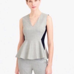 J. Crew super 120’s colorblock peplum top